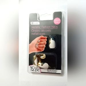 B Color Metallic Fashion Nails- Stiletto Shaped 12Piece & Candy Moyo Nail Glue